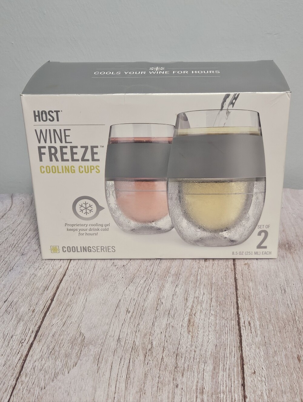 Ost Wine Freeze Cooling Cups - Gray (Set of 2)